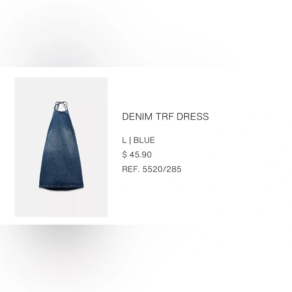Zara Halter Denim Dress - Picture 2 of 4